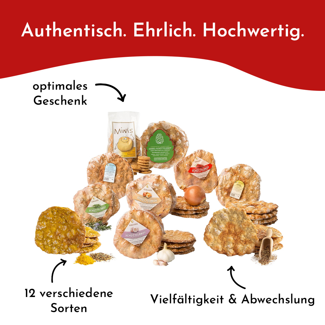 Verschenken Sie die gesamte Linie des Rabanser-Schüttelbrotes