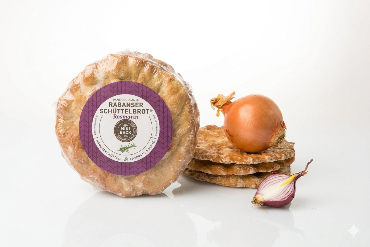 Original Südtiroler Schüttelbrot mit Röstzwiebeln von Niki Back – handgeschüttelt und knusprig